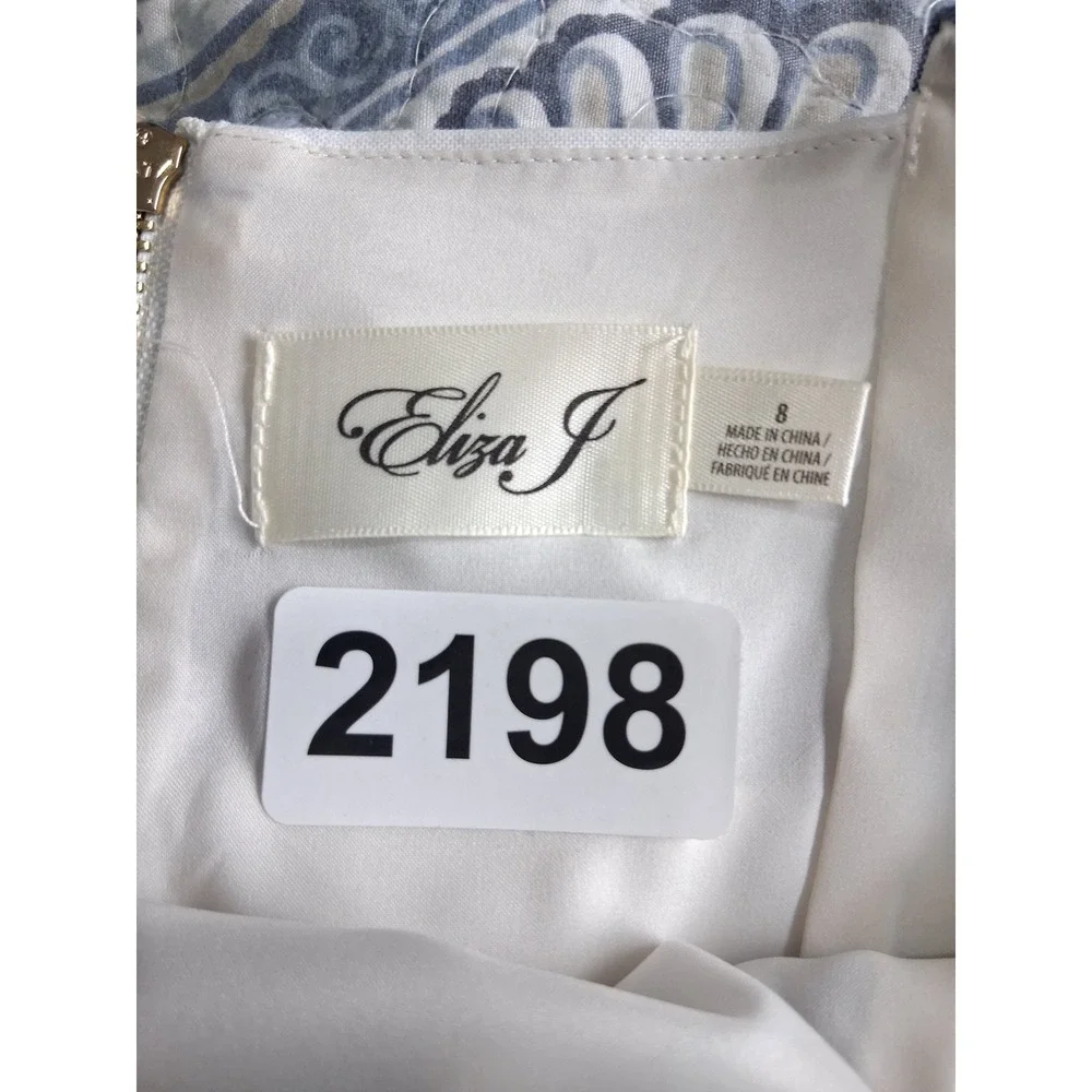 Eliza J Nautical Euro Summer Beachy Womens size‎ 4 Fit & Flare Open Back Dress